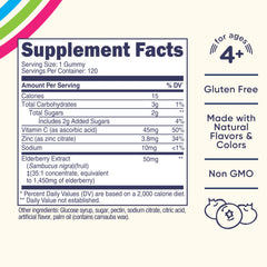 Gluten-free elderberry gummies for kids with zinc and vitamin C