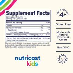 Nutricost Kids Vitamin D3 Gummies bottle with label