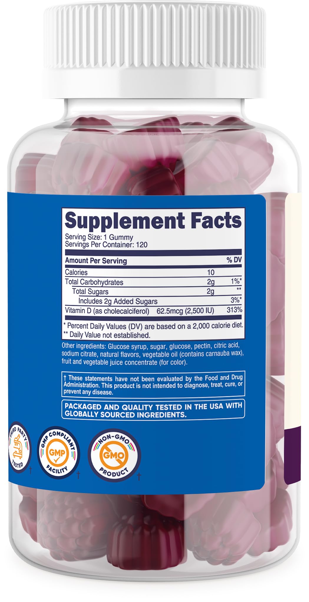 Close-up of mixed berry gummy texture