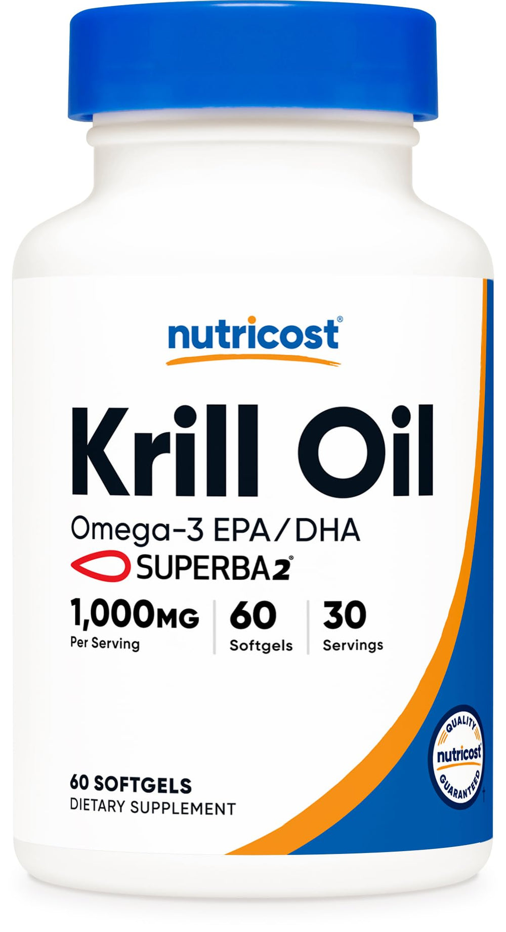Nutricost Krill Oil 1000mg 60 Softgels bottle and packaging