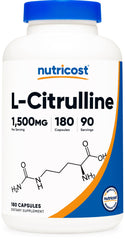 Bottle front view of Nutricost L-Citrulline 1500mg