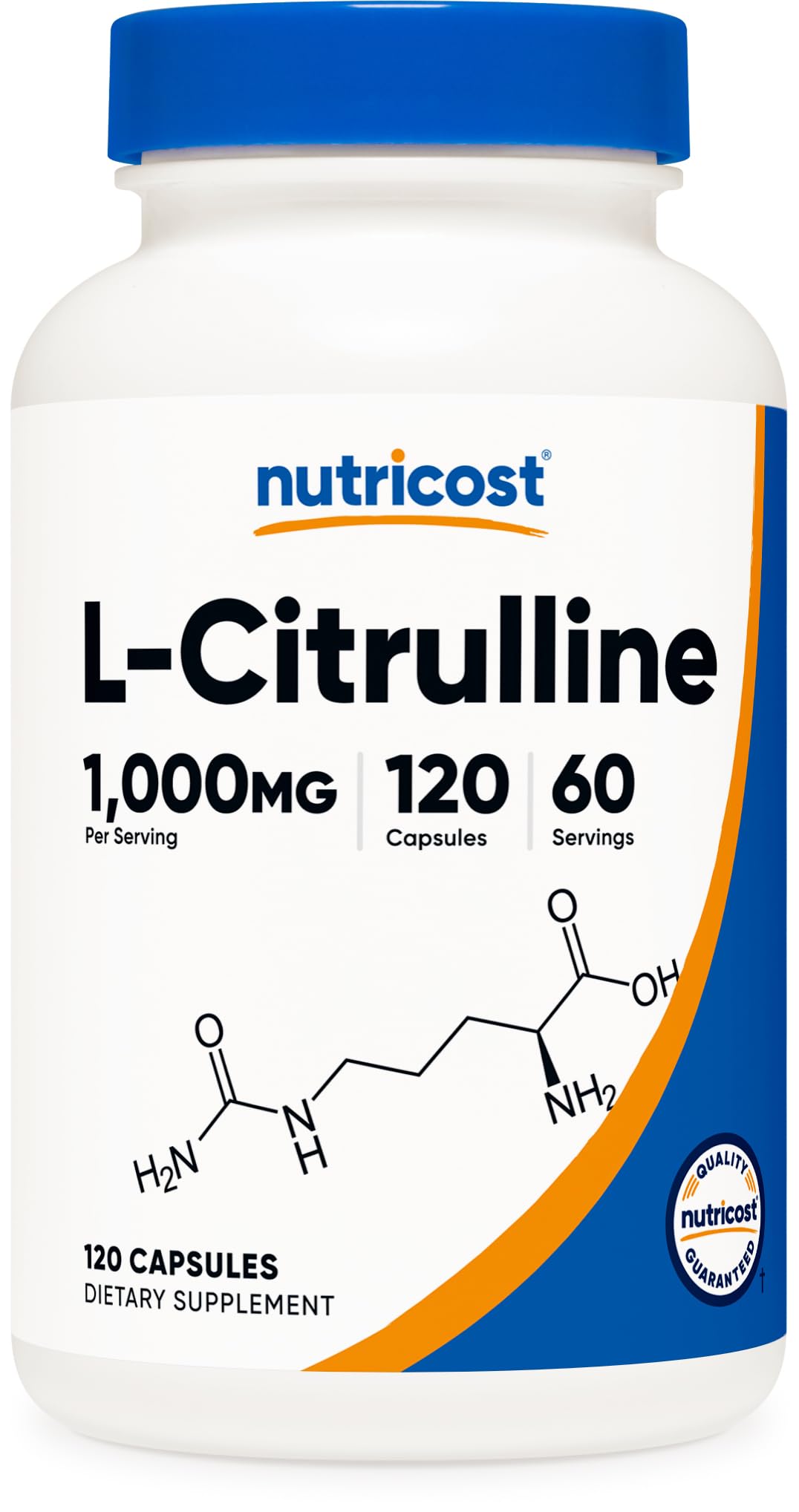 Bottle of Nutricost L-Citrulline 500mg with capsules