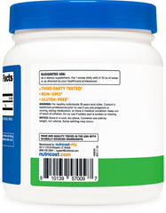 Nutrition facts panel for Nutricost L-Glutamine Green Apple 500g