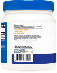 Side view of Nutricost L-Glutamine Powder 500g Blue Raspberry