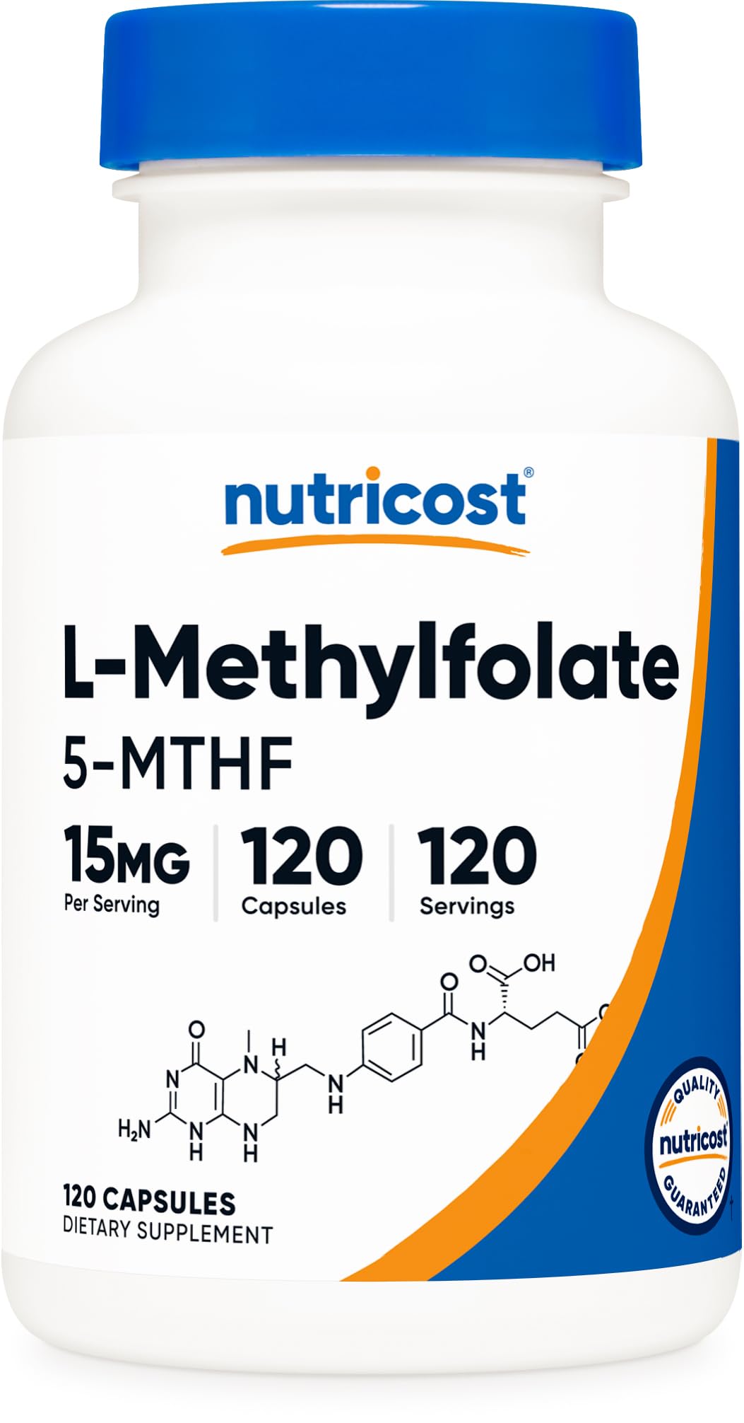 Nutricost L-Methylfolate 15mg bottle front view