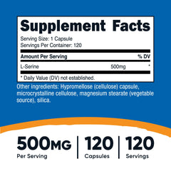 Nutricost L-Serine 500mg bottle with label