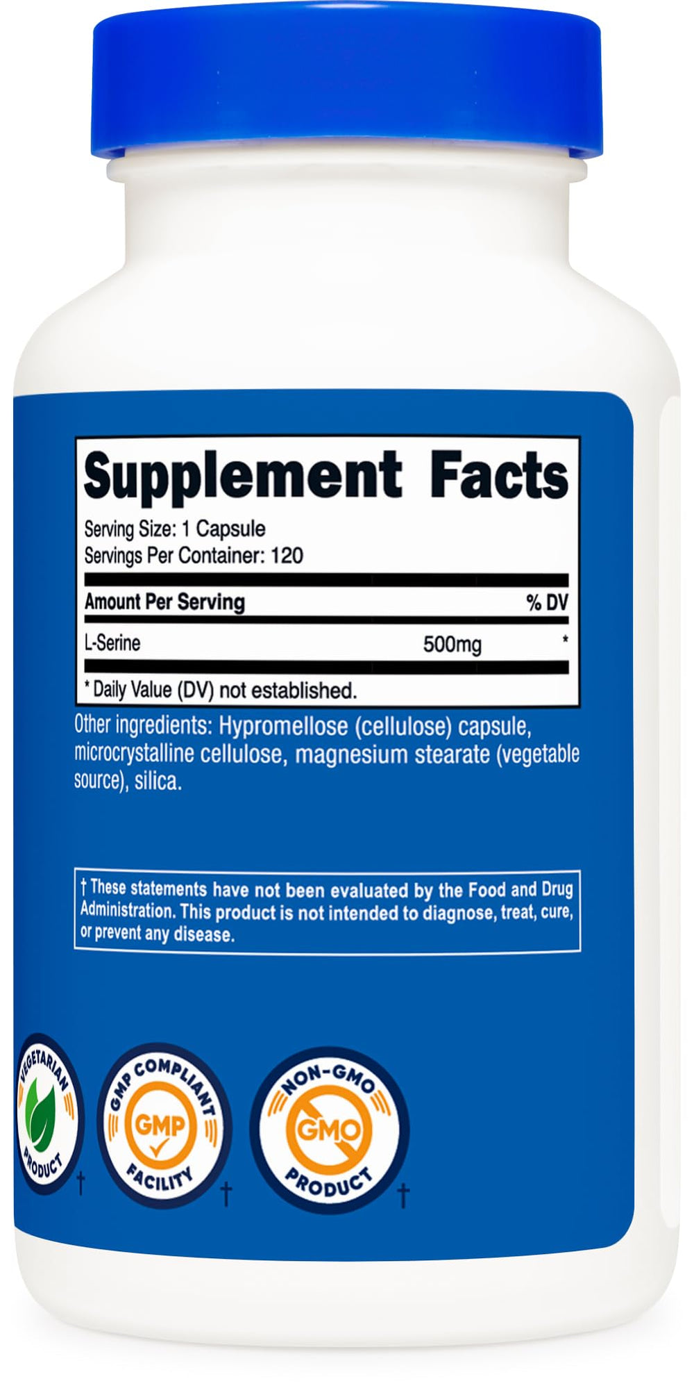 Gluten-free and non-GMO certifications for Nutricost L-Serine