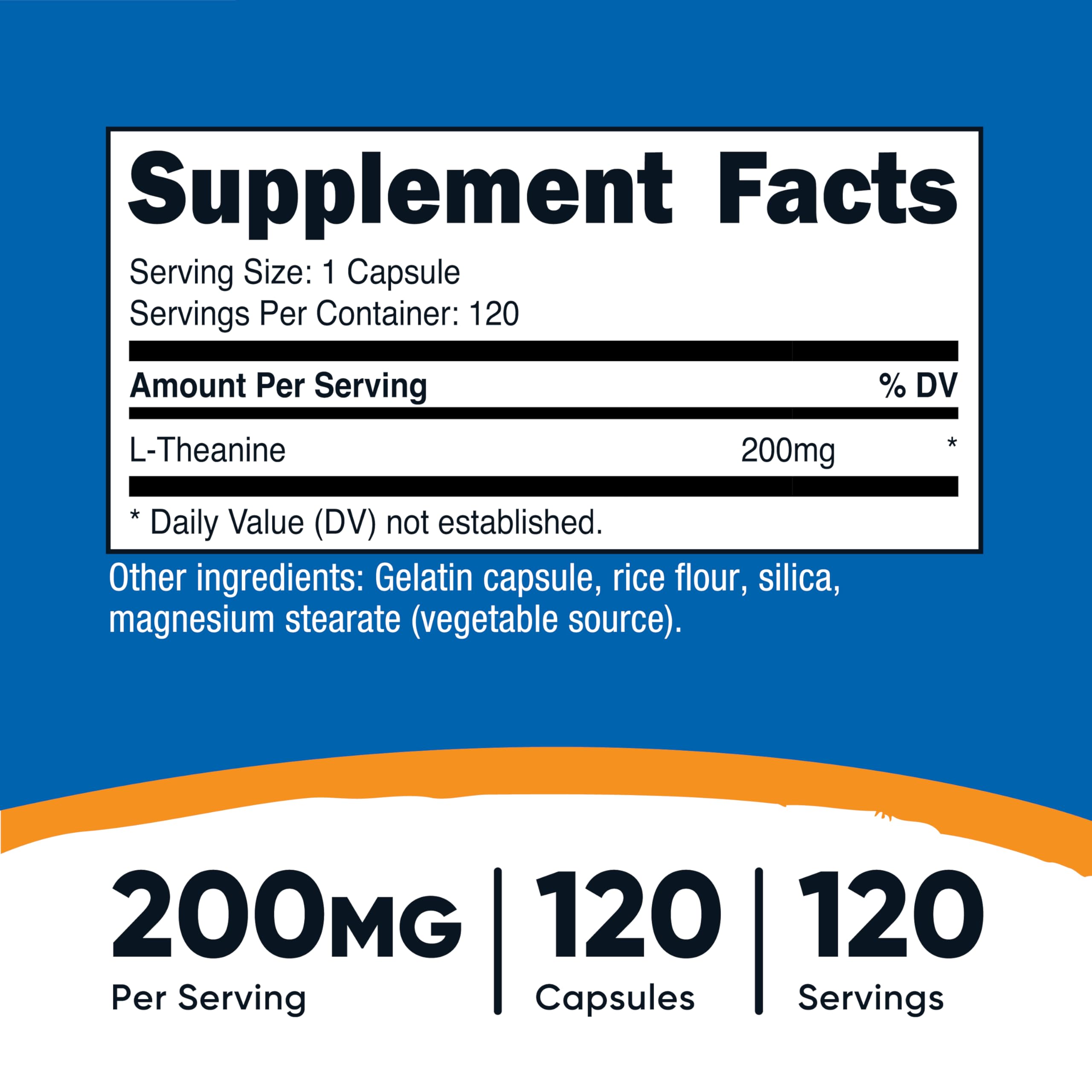 Nutricost L-Theanine capsules close-up; easy-to-swallow supplement in hand.