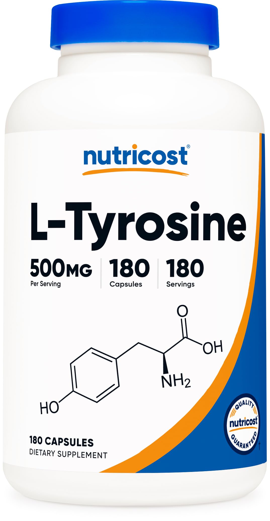 Nutricost L-Tyrosine 500mg bottle – 180 capsules