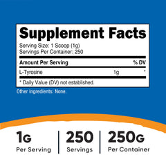 Nutricost L-Tyrosine bottle label close-up