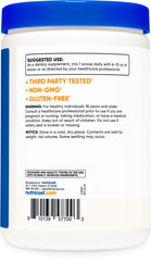 L-Tyrosine powder ingredients and nutrition panel