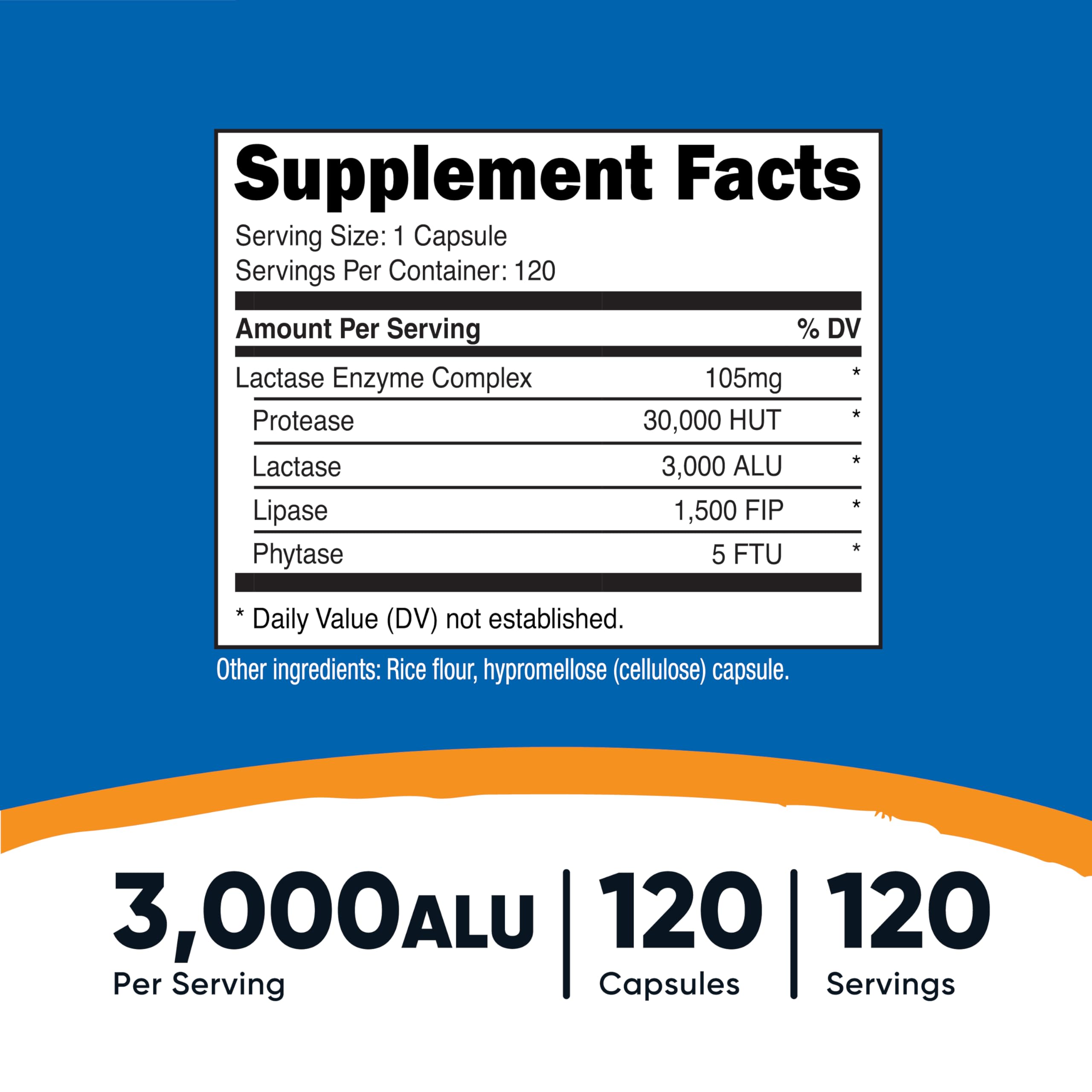 Nutricost Lactase Enzyme Complex bottle label close-up