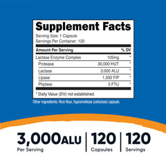 Nutricost Lactase Enzyme Complex bottle label close-up