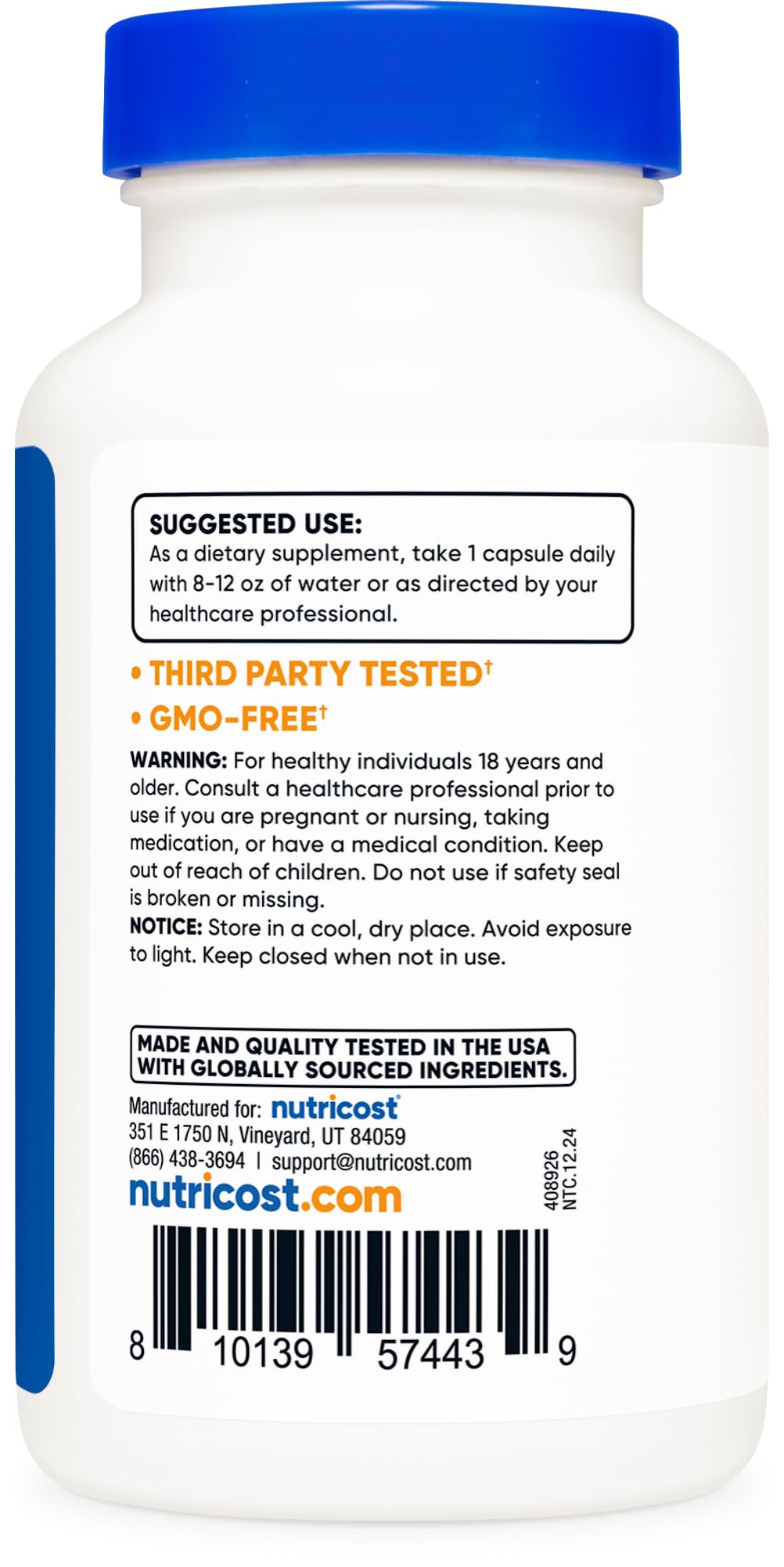 Serving size information: 1 capsule (3,000 ALU)