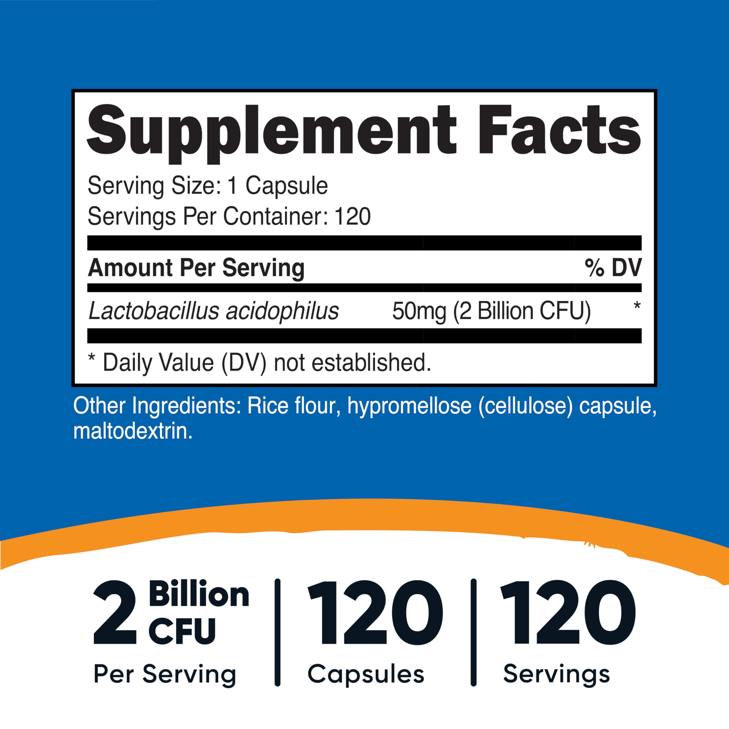 Close-up of Nutricost probiotic capsules in bottle