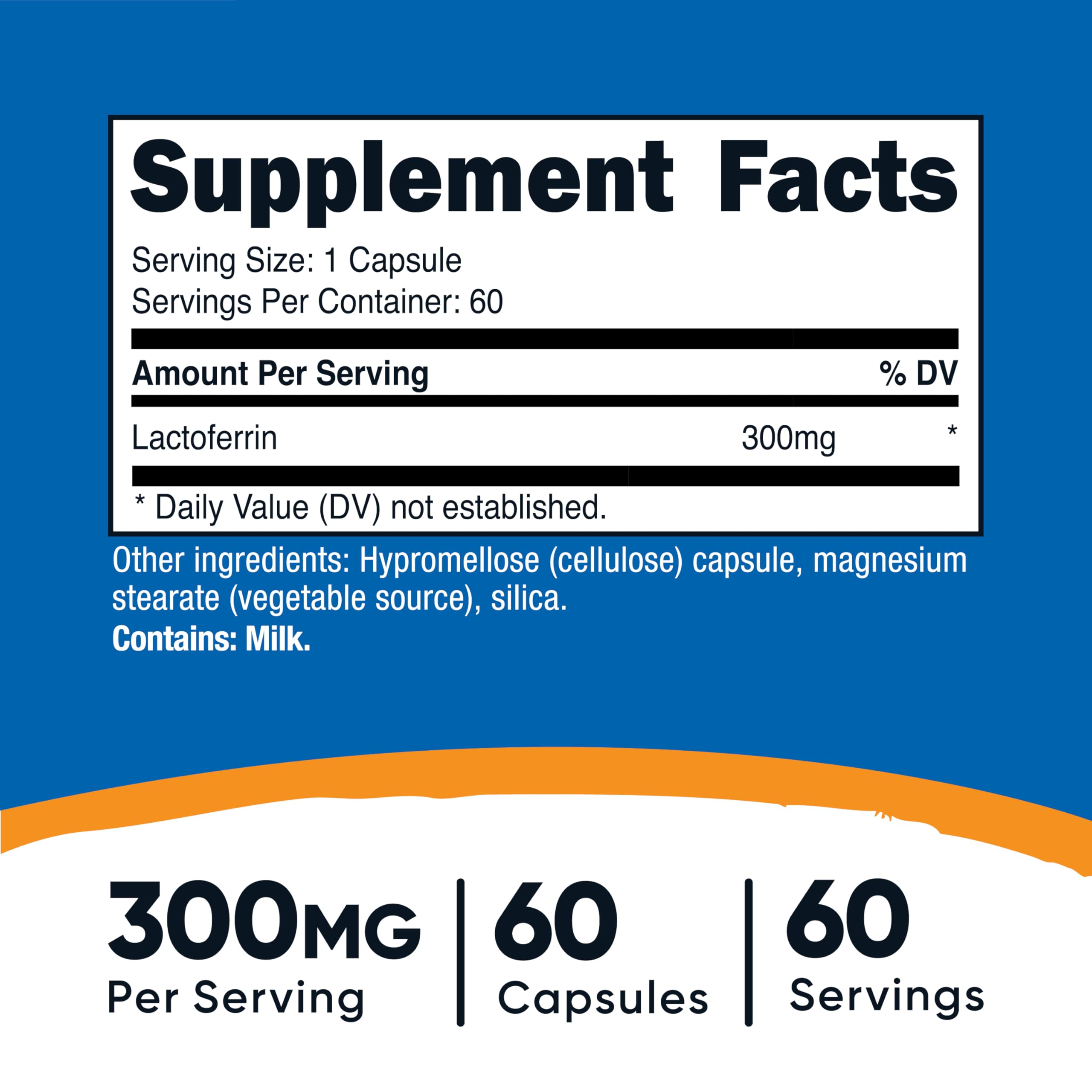 Nutricost Lactoferrin Capsules bottle close-up label