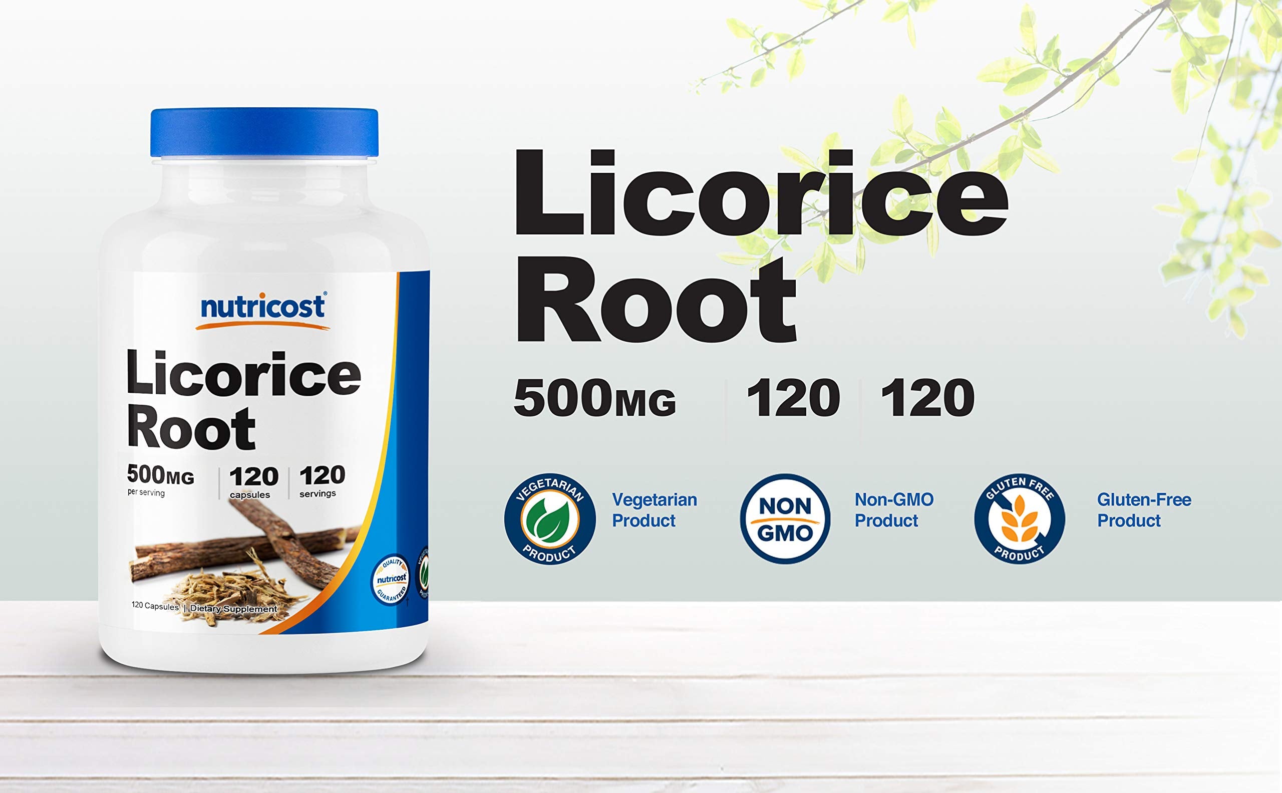 One 500mg licorice root capsule per serving