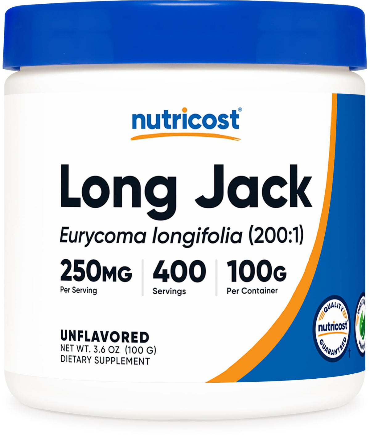 Nutricost LongJack powder bottle for daily energy routines