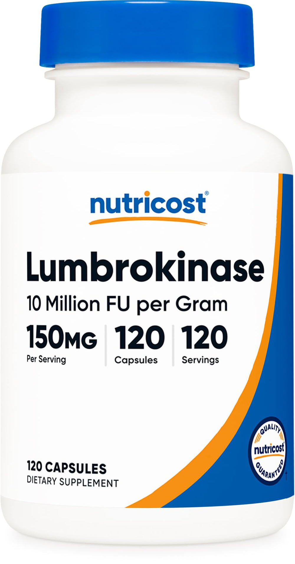 Nutricost Lumbrokinase 150 mg capsules bottle (120 count) - product image
