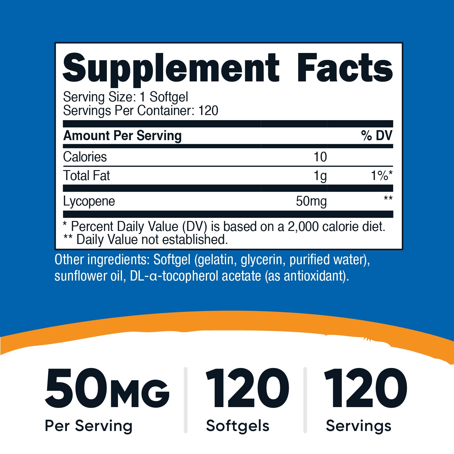 Close-up of Nutricost Lycopene 50mg Softgels bottle