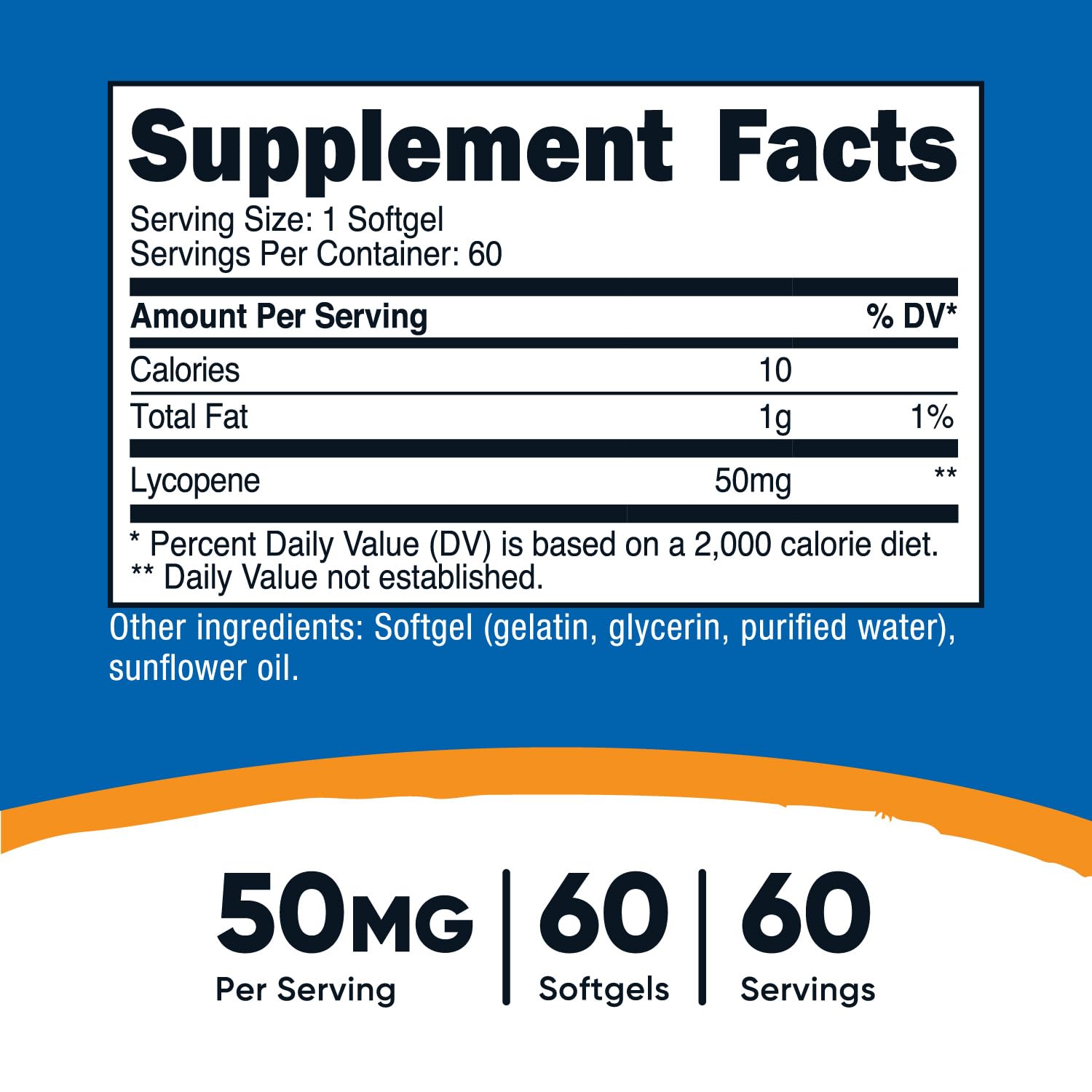 Close-up of Nutricost Lycopene 50mg Softgels bottle