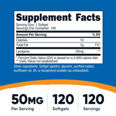 Close-up of Nutricost Lycopene 50mg Softgels bottle