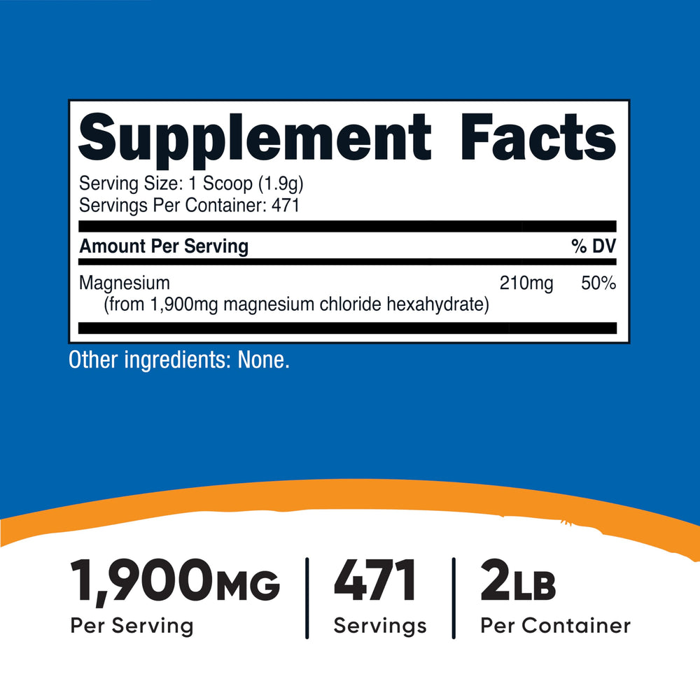 Gluten-free label on Nutricost Magnesium Chloride 2lb