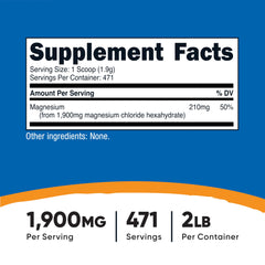 Gluten-free label on Nutricost Magnesium Chloride 2lb