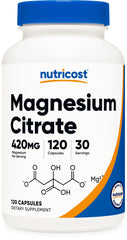 Nutricost Magnesium Citrate 420mg veggie capsules bottle