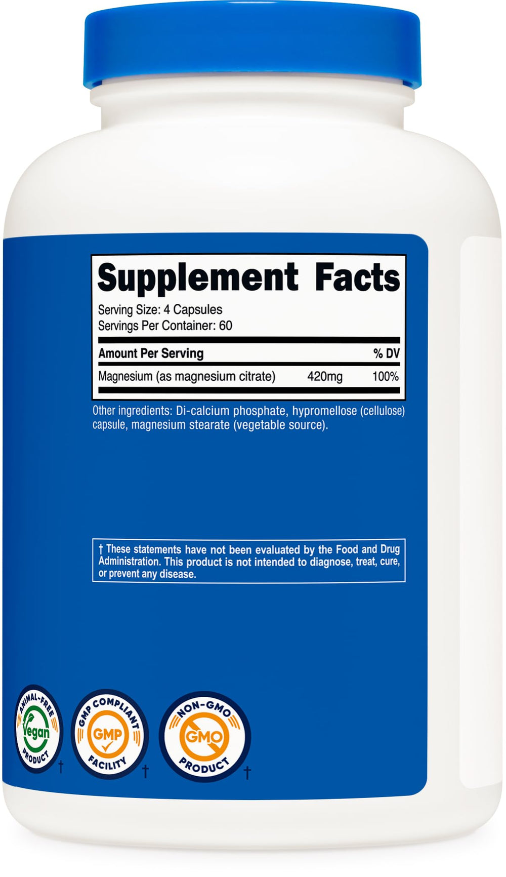 Two bottles of Nutricost Magnesium Citrate 420mg pack on white background