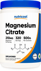 Front label of Nutricost Magnesium Citrate Powder unflavored 500g