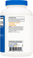 Bottle and capsules on a clean surface