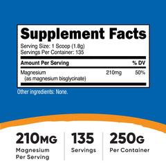 Unflavored magnesium glycinate powder with scoop