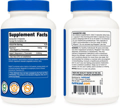 Nutricost Magtein capsules next to bottle