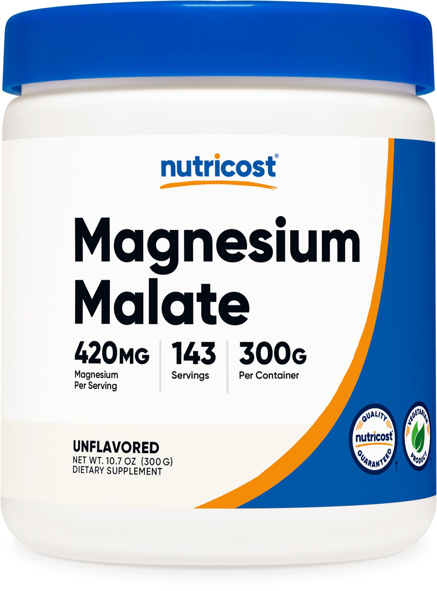 Nutricost Magnesium Malate Powder 300g front view