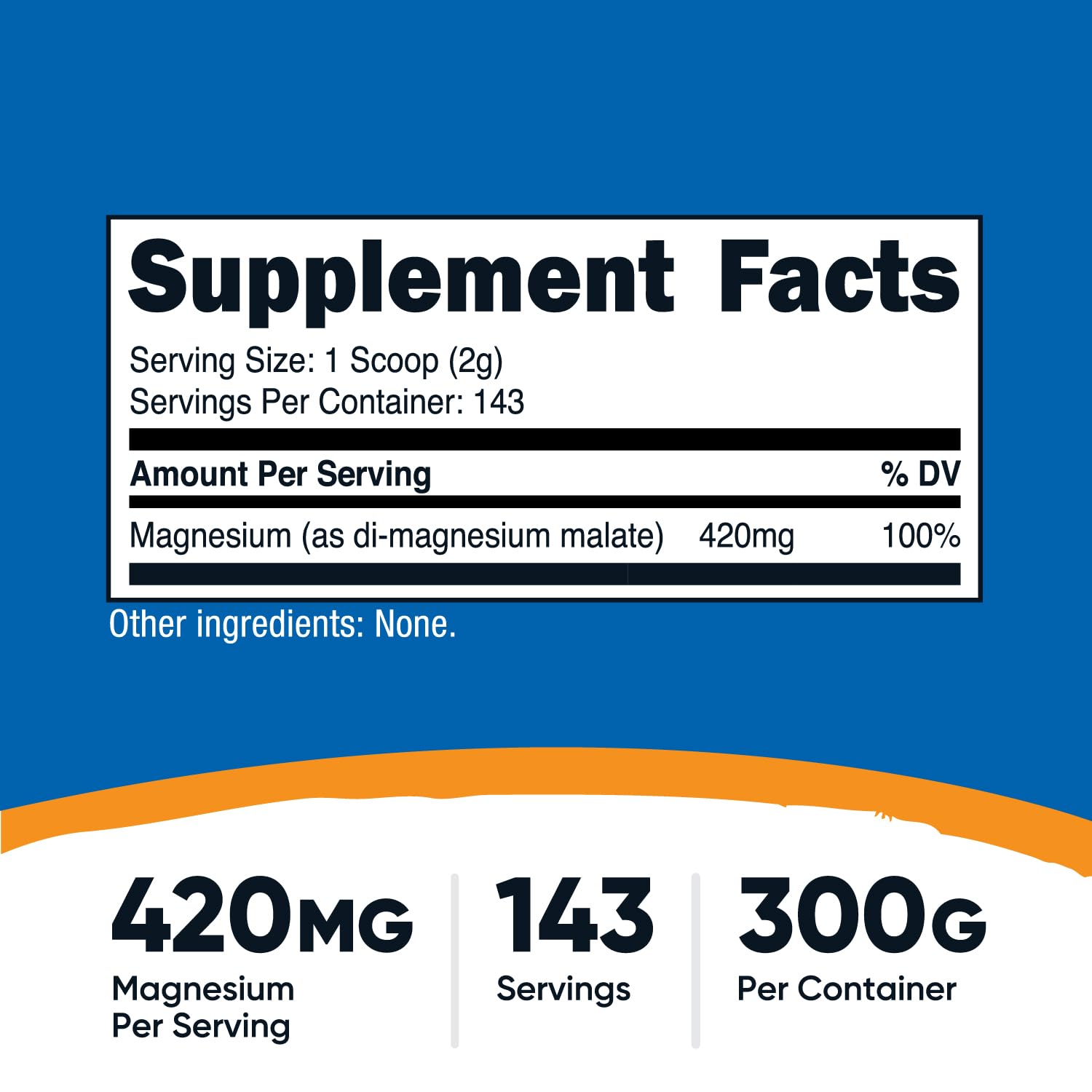 Nutricost Magnesium Malate Powder 300g side view