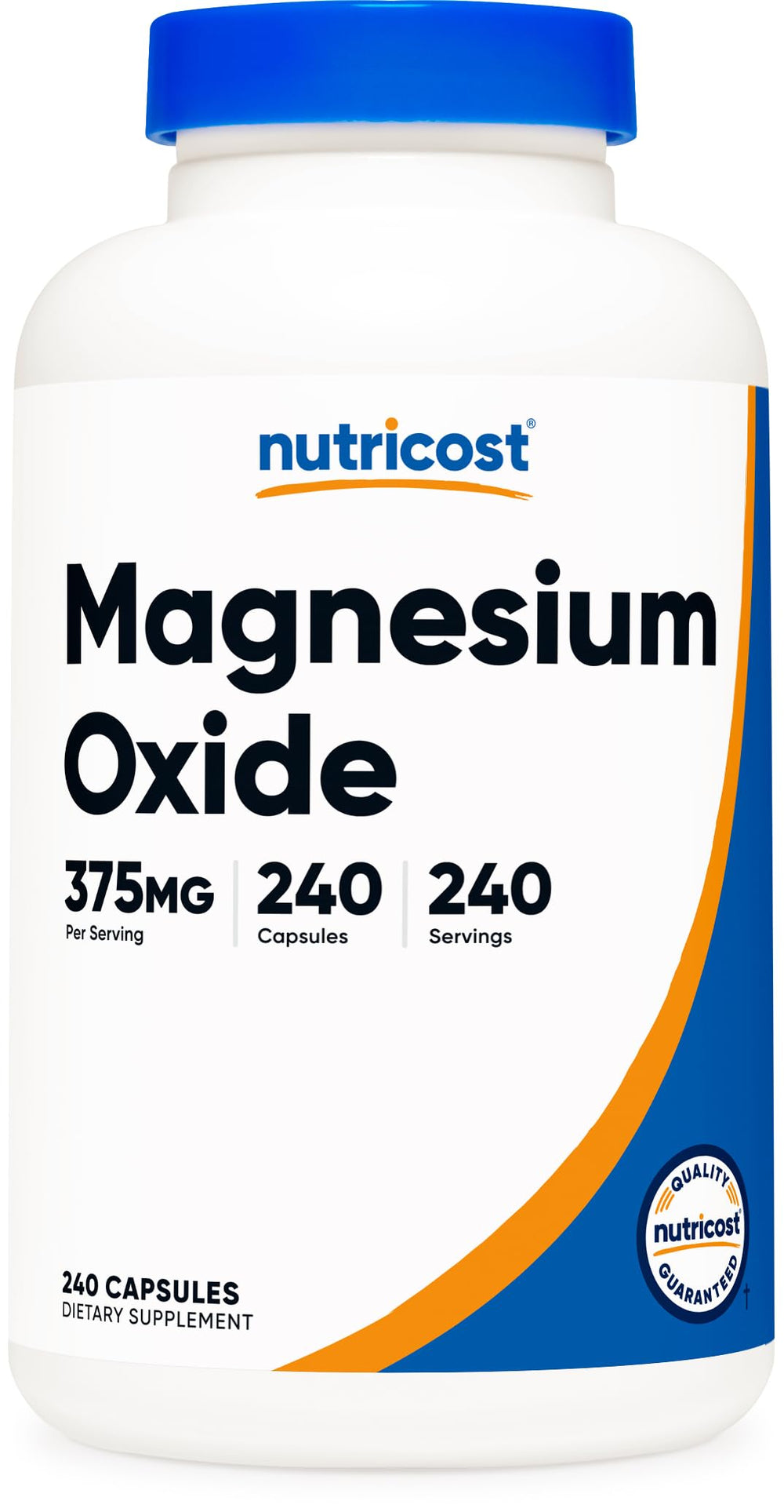 Nutricost Magnesium Oxide 375mg bottle label