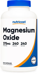 Nutricost Magnesium Oxide 375mg bottle label