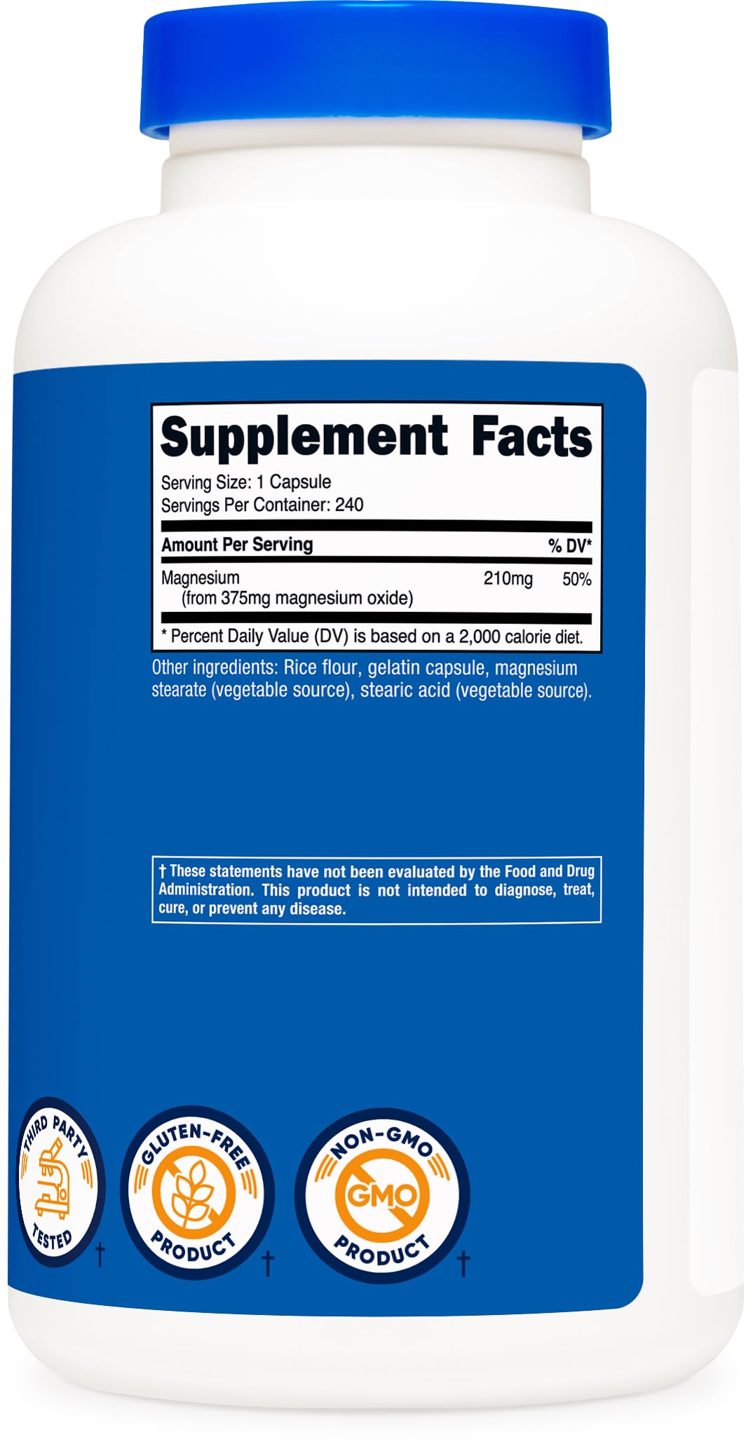 USA-made Nutricost Magnesium Oxide product packaging