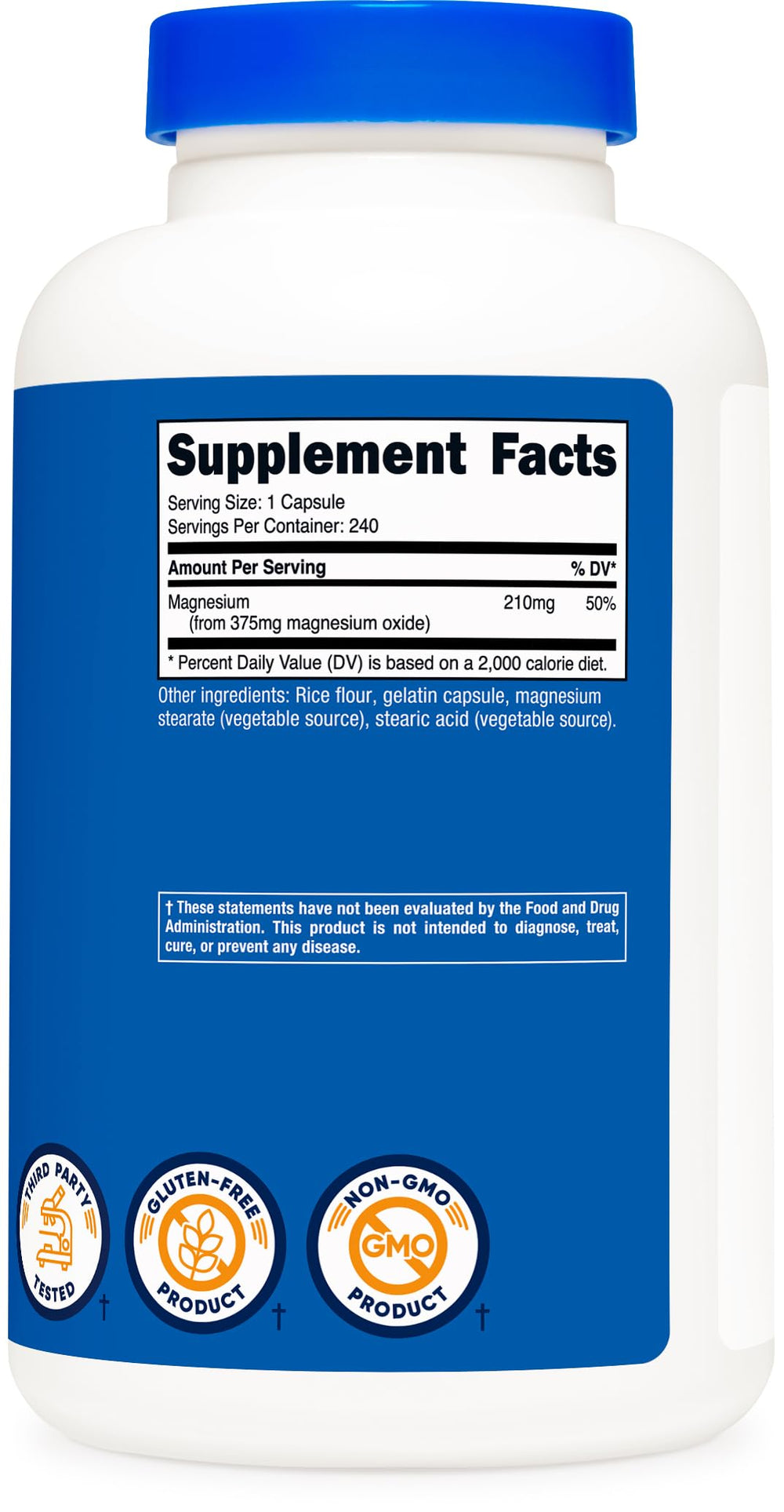 USA-made Nutricost Magnesium Oxide product packaging