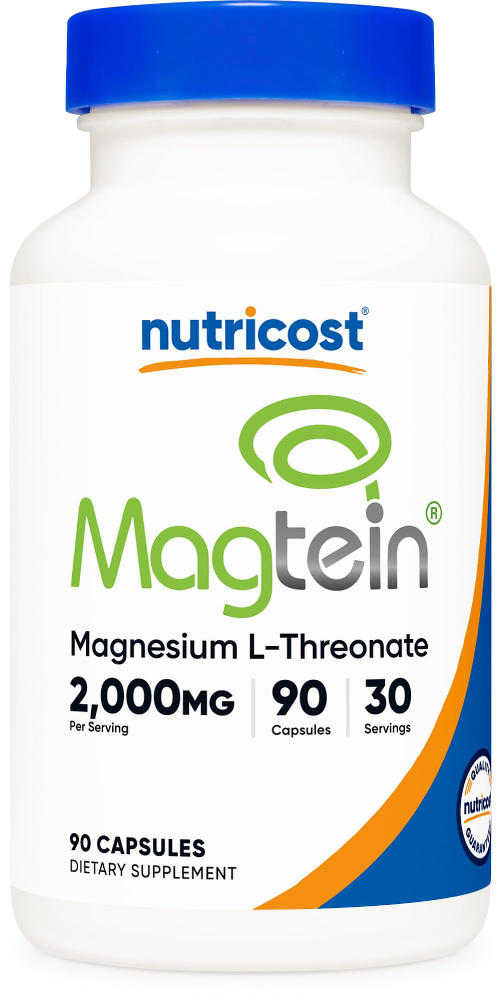 Nutricost Magtein Magnesium L-Threonate bottle front showing 2,000mg per serving