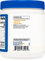 Close-up of Nutricost Malic Acid Powder bottle label