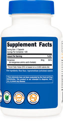Nutrition facts label for Nutricost Manganese 8mg 120 capsules