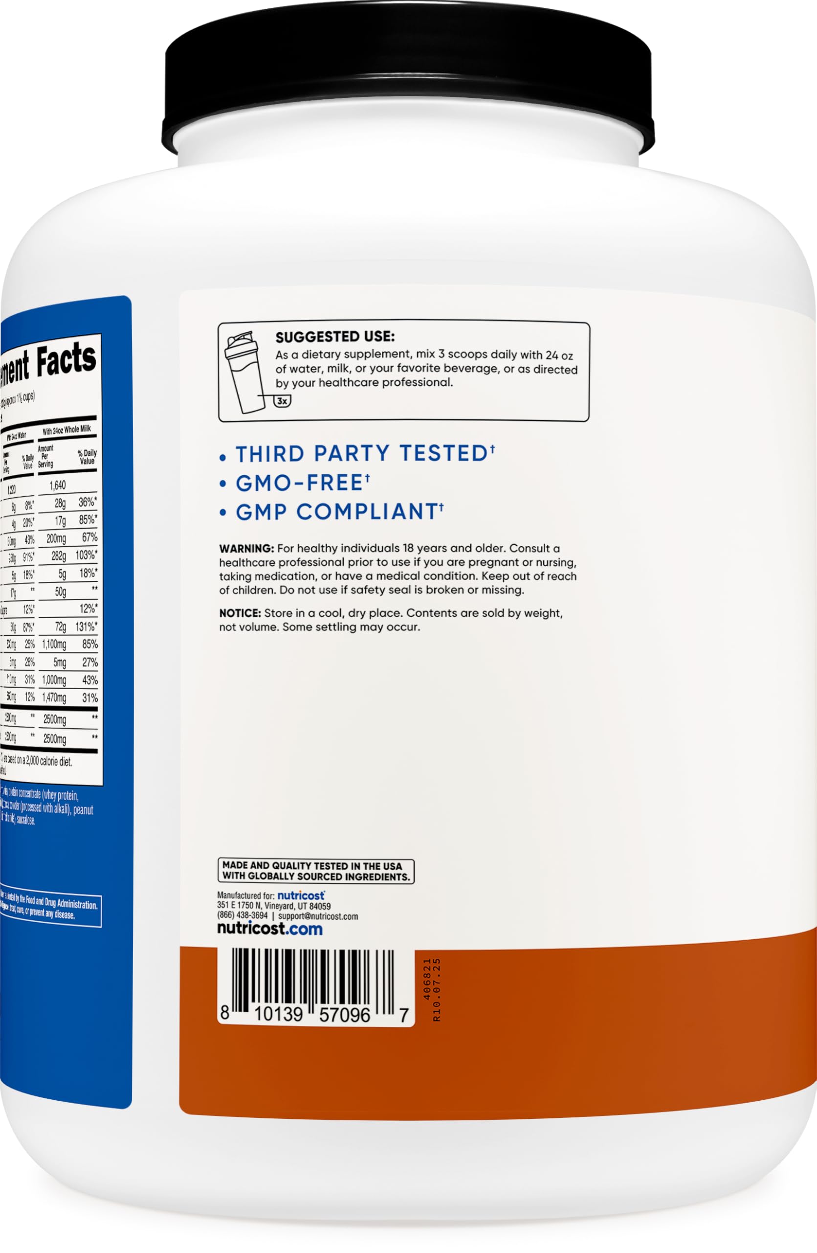 Nutricost Mass Gainer creatine monohydrate powder jar conveys endurance support