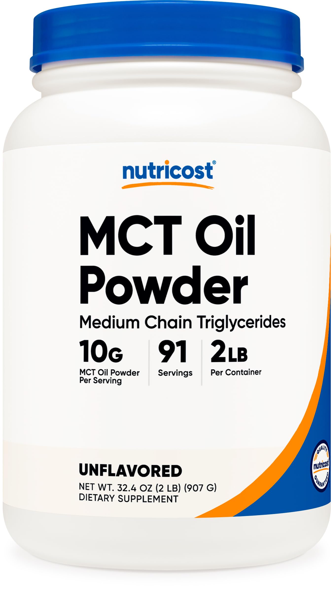 Nutricost MCT Oil Powder 2 lb unflavored front view