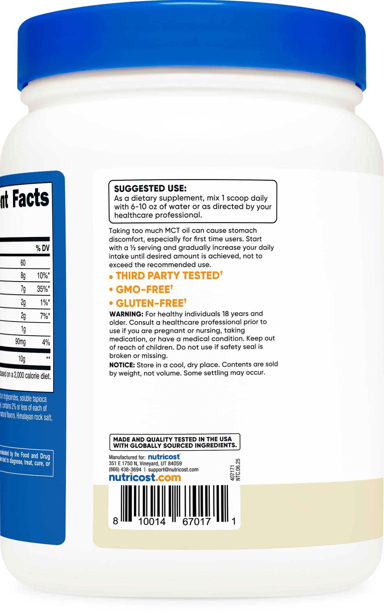 Ketogenic keto-friendly MCT Oil Powder for keto diet