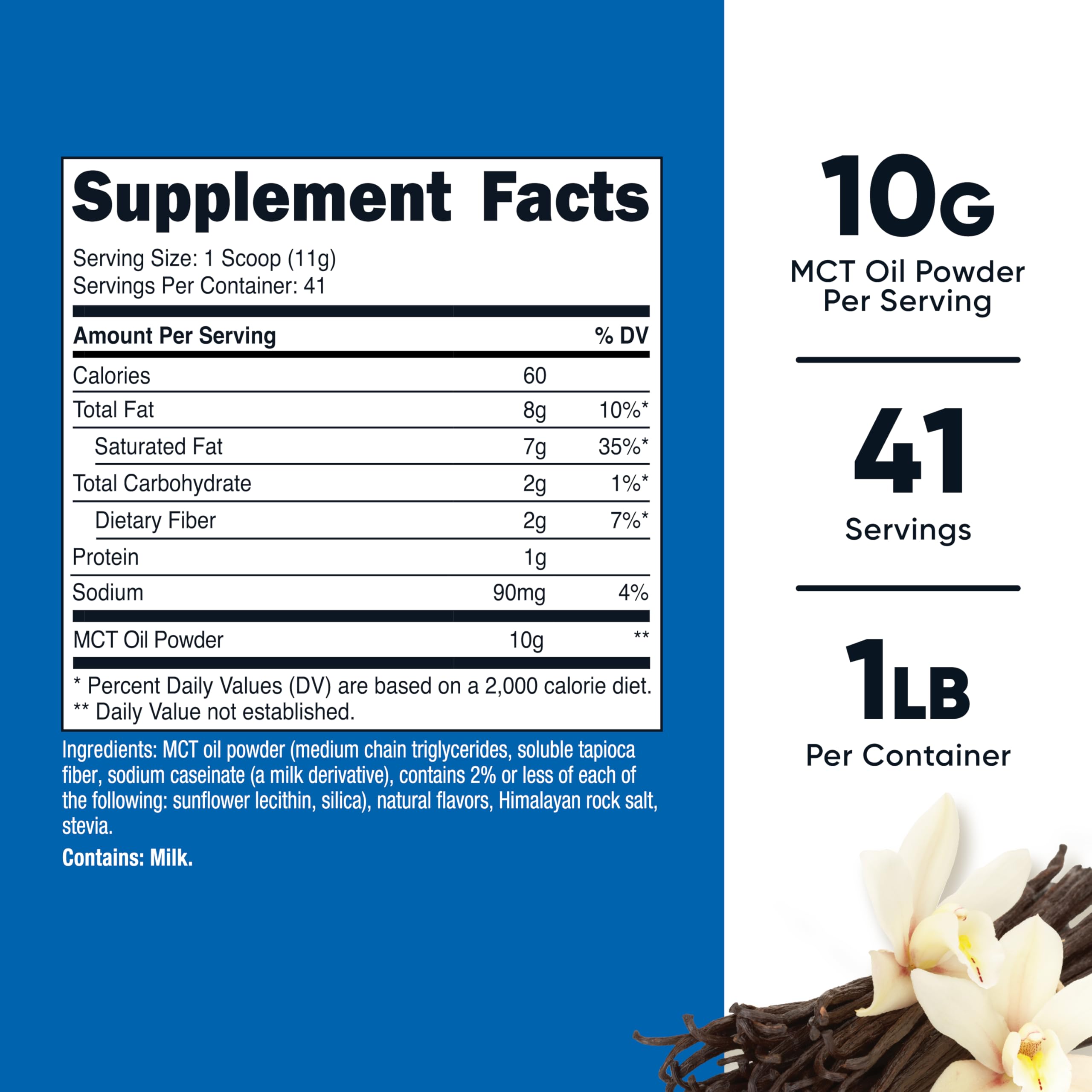 Vanilla MCT Oil Powder serving scoop