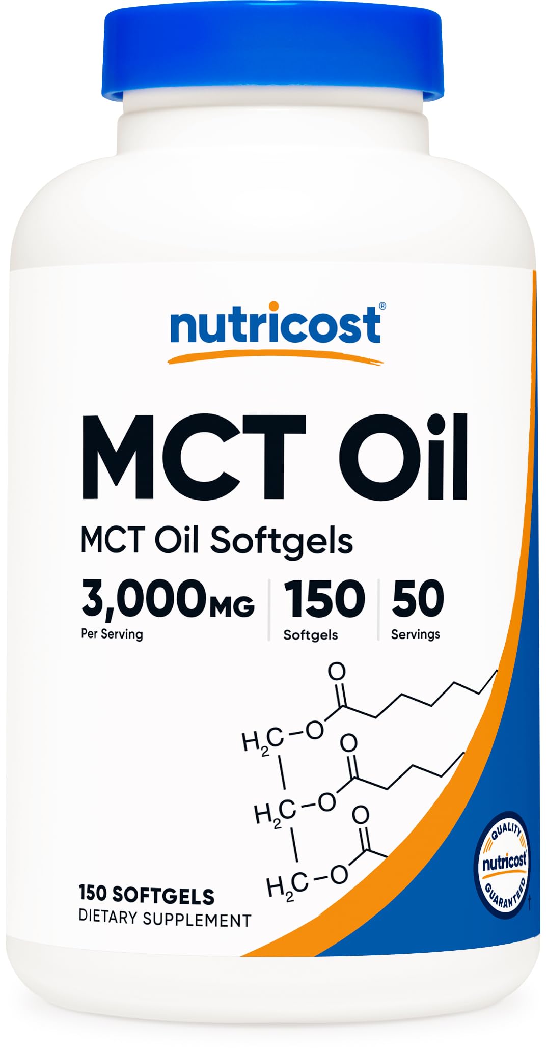 Nutricost MCT Oil Softgels bottle 150-count