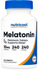 Nutricost Melatonin 10mg bottle front view with label