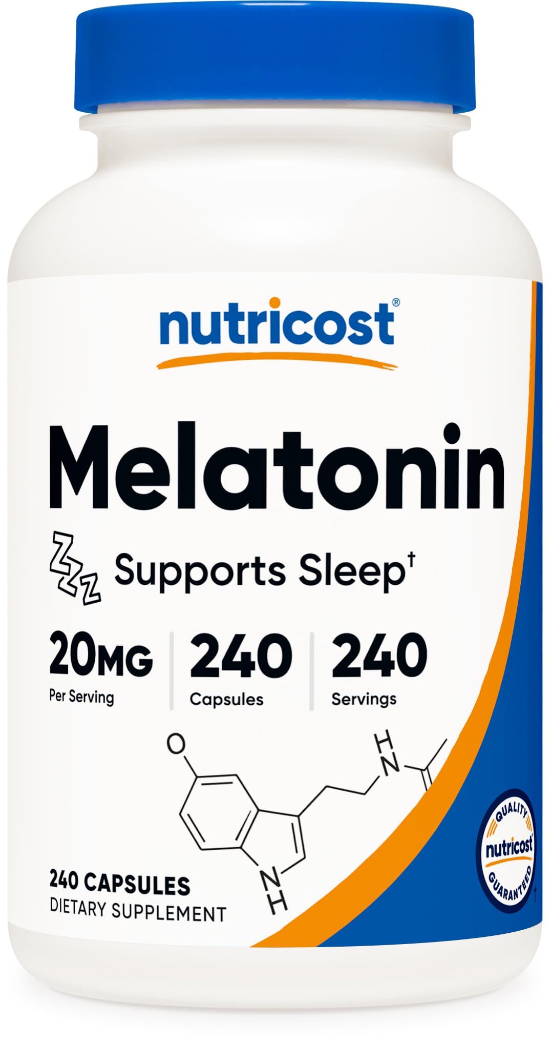 Nutricost Melatonin 20mg bottle - 240 capsules